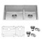 Ruvati 30 in. Low-Divide Undermount Rounded Corners 60/40 Double Bowl 16 Gauge SS Kitchen Sink RVH7357 - alternate 6